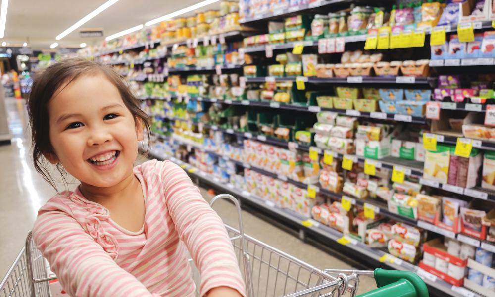 Child at the grocery store.